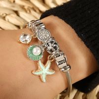 Casual Starfish Cat Butterfly Stainless Steel Inlay Rhinestones Bangle 1 Piece main image 6
