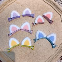 Women's Cute Cat Ears Artificial Wool Cloth Plush Hair Clip main image 1