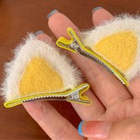 Women's Cute Cat Ears Artificial Wool Cloth Plush Hair Clip sku image 2