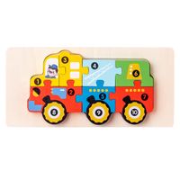 Nette Kinder Holz Drei-dimensional Blöcke Tier Verkehrs Kognition Puzzle Spielzeug sku image 10