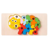 Nette Kinder Holz Drei-dimensional Blöcke Tier Verkehrs Kognition Puzzle Spielzeug sku image 6