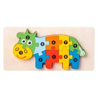 Cute Children's Wooden Three-dimensional Blocks Animal Traffic Cognition Puzzle Toys sku image 8
