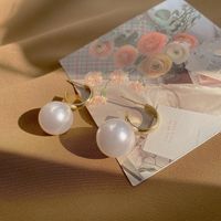 Simple Style Geometric Alloy Plating Artificial Pearls Women's Drop Earrings 1 Pair main image 2