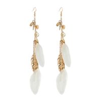 Wholesale Jewelry 1 Pair Ethnic Style Color Block Feather Drop Earrings sku image 3
