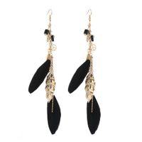 Wholesale Jewelry 1 Pair Ethnic Style Color Block Feather Drop Earrings sku image 5