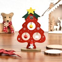 Christmas Cute Christmas Tree Wood Party Decorative Props 1 Piece sku image 1