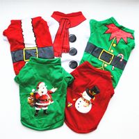 Casual Cotton Christmas Santa Claus Snowman Printing Pet Clothing 1 Piece main image 6