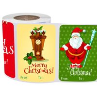 Mode De Noël Décoration De Vacances Cadeau Série Étiquettes 250 Autocollants/rouleau sku image 1