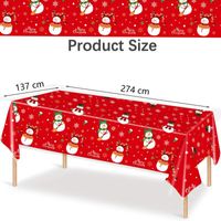 Christmas Snowman Plastic Party Tablecloth main image 3