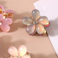 Sweet Flower Alloy Artificial Crystal Artificial Pearls Resin Hair Claws main image 4