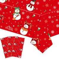 Christmas Snowman Plastic Party Tablecloth main image 5