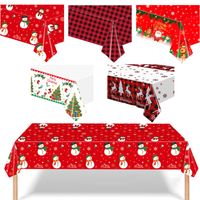 Christmas Snowman Plastic Party Tablecloth main image 1