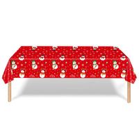 Christmas Snowman Plastic Party Tablecloth main image 6