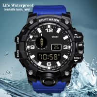 Sports Solid Color Buckle Electronic Men's Watches main image 3