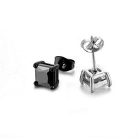 Simple Style Geometric Stainless Steel Zircon Ear Studs 1 Piece main image 5