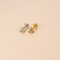 Fashion Geometric Stainless Steel Plating Zircon Lip Stud main image 4