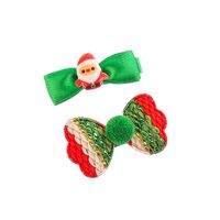 Cute Christmas Tree Santa Claus Star Cloth Sequins Hair Clip 5 Piece Set main image 3