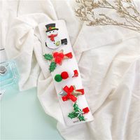 Cute Christmas Tree Santa Claus Star Cloth Sequins Hair Clip 5 Piece Set sku image 3