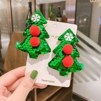 Cartoon Style Christmas Tree Antlers Sequin Sequins Hair Clip 1 Pair main image 5