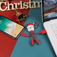 Creative Christmas Cartoon Multifunctional Portable Keychain Charging Cable main image 5