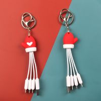 Creative Christmas Cartoon Multifunctional Portable Keychain Charging Cable sku image 6