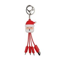 Creative Christmas Cartoon Multifunctional Portable Keychain Charging Cable main image 4