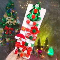 جذاب شجرة عيد الميلاد نجمة ندفة الثلج قماش الترتر صنع يدوي مشبك شعر 10 حبات sku image 4
