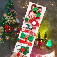 Süß Weihnachtsbaum Stern Schneeflocke Tuch Pailletten Handgemacht Haarklammer 10 Stück sku image 5