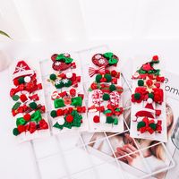 Cute Christmas Tree Star Snowflake Cloth Sequins Handmade Hair Clip 10 Pieces main image 3