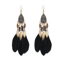 Ethnic Style Geometric Feather Tassel Plating Women's Drop Earrings 1 Pair sku image 3