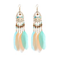 Ethnic Style Geometric Feather Tassel Plating Women's Drop Earrings 1 Pair sku image 20