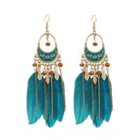 Ethnic Style Geometric Feather Tassel Plating Women's Drop Earrings 1 Pair sku image 22