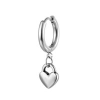 Fashion Geometric Pistol Heart Shape Stainless Steel Polishing Earrings 1 Piece sku image 1