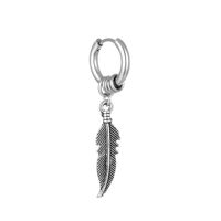 Fashion Geometric Feather Skull Stainless Steel Polishing Drop Earrings 1 Piece main image 2