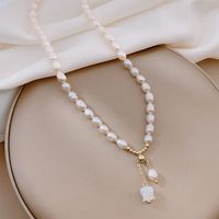 Sweet Flower Pearl Pendant Necklace sku image 2