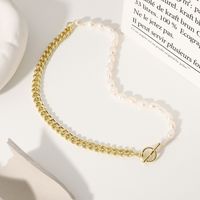 Einfacher Stil Farbblock Perle Kupfer Patchwork Halskette main image 4