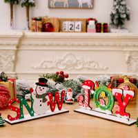 Christmas Cartoon Style Letter Snowman Wood Party Ornaments 1 Piece main image 5