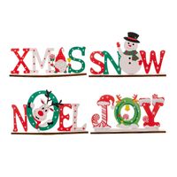 Christmas Cartoon Style Letter Snowman Wood Party Ornaments 1 Piece main image 4