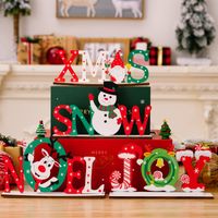 Christmas Cartoon Style Letter Snowman Wood Party Ornaments 1 Piece main image 1
