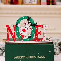 Christmas Cartoon Style Letter Snowman Wood Party Ornaments 1 Piece sku image 3