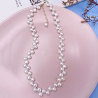 Retro Geometric Pearl Layered Necklaces Necklace sku image 6