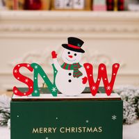 Christmas Cartoon Style Letter Snowman Wood Party Ornaments 1 Piece sku image 2