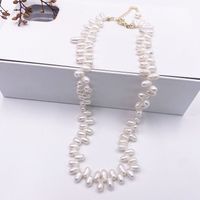Retro Geometric Pearl Layered Necklaces Necklace sku image 3