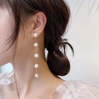 Simple Style Geometric Pearl Metal Earrings 1 Pair main image 5
