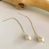 Simple Style Geometric Pearl Metal Earrings 1 Pair sku image 7