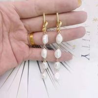 Simple Style Geometric Pearl Metal Earrings 1 Pair sku image 8