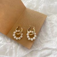 Simple Style Geometric Pearl Metal Earrings 1 Pair sku image 13
