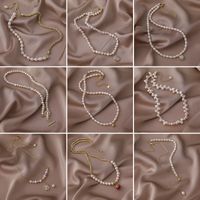 Simple Style Geometric Leaf Smiley Face Alloy Pearl Necklace 1 Piece main image 5