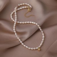 Simple Style Geometric Leaf Smiley Face Alloy Pearl Necklace 1 Piece sku image 16
