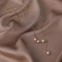 Simple Style Geometric Leaf Smiley Face Alloy Pearl Necklace 1 Piece sku image 4